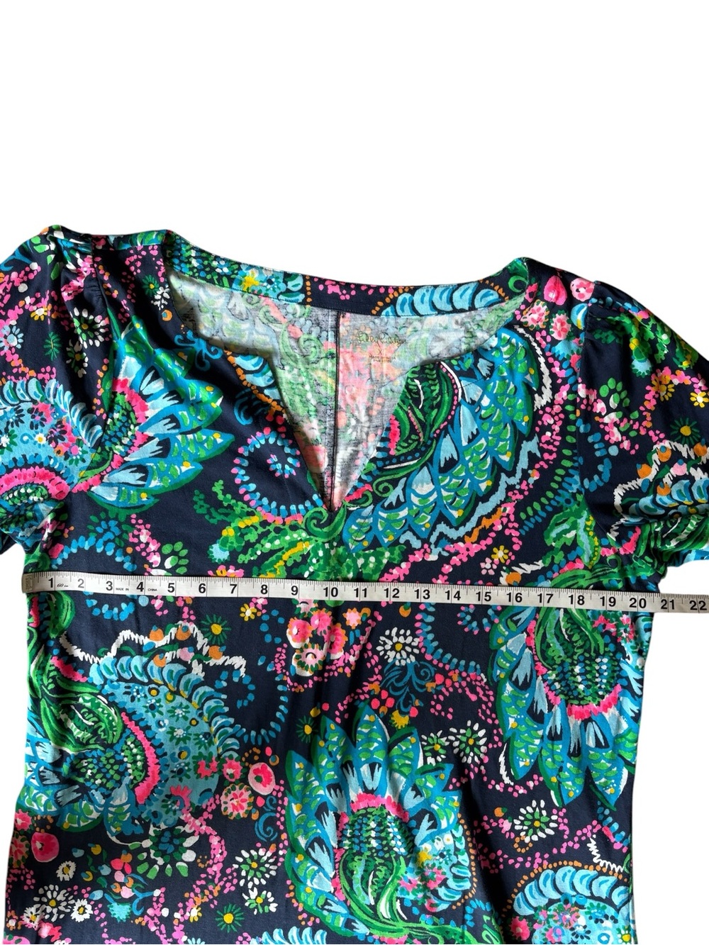 Lilly Pulitzer Cath Dress Take Me To The Sea Paisley Cotton Knit XL - Picture 8 of 8